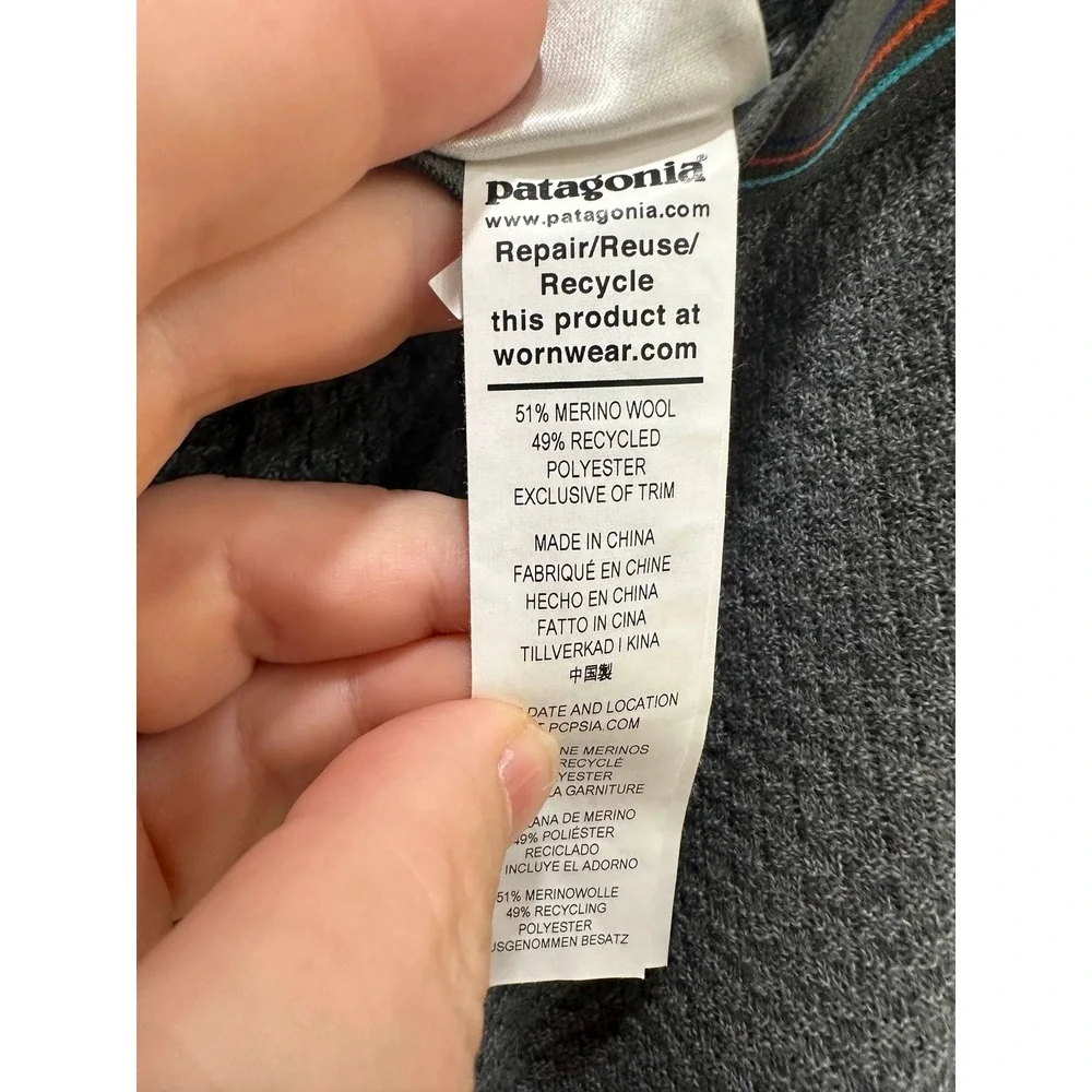 Patagonia Capilene Air Bottoms Mens XXL Gray Merino Wool Base Layer Leggings